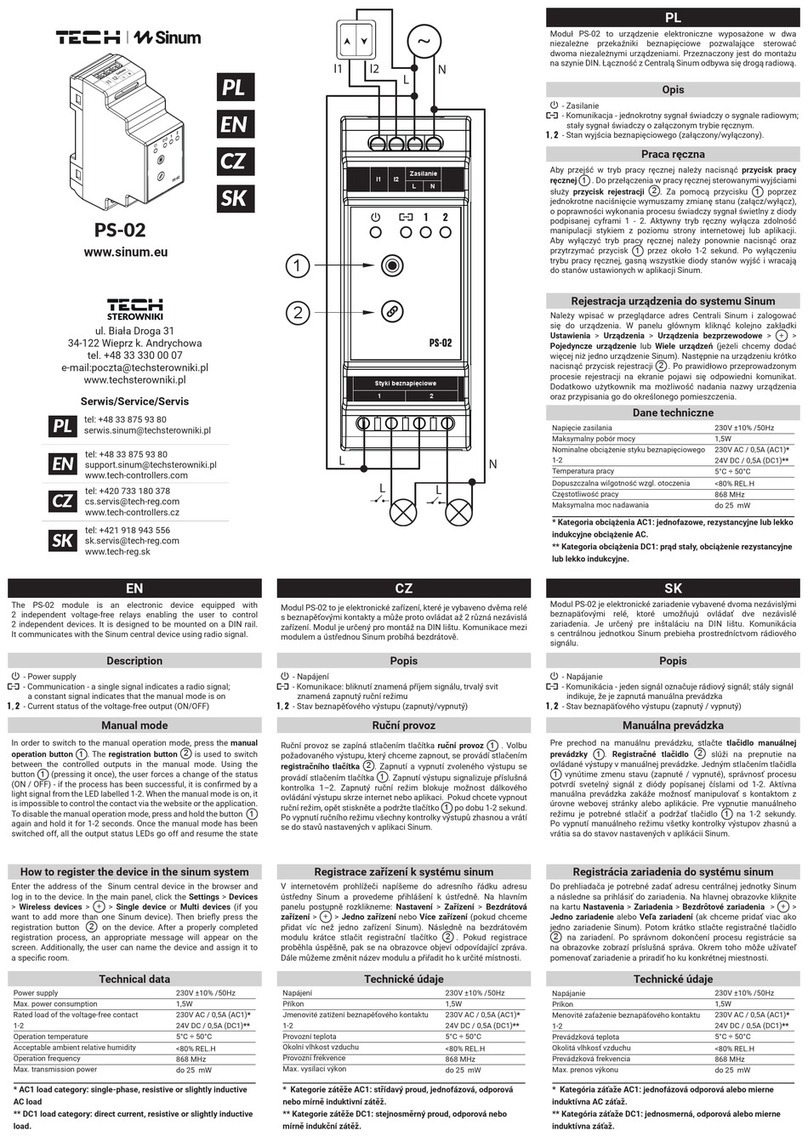 TECH Sinum PS-02 Manuel utilisateur