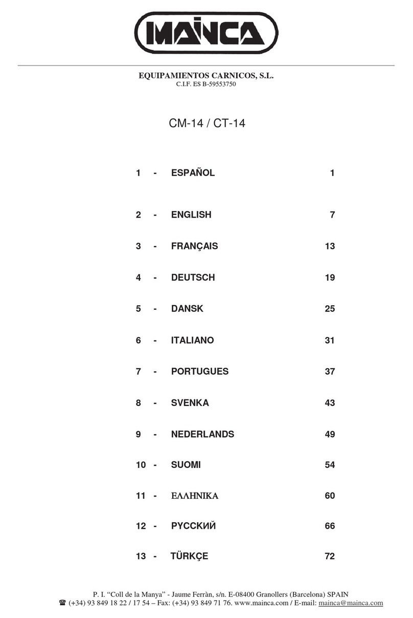 Mainca CM-14 Manuel utilisateur Mainca CM-14 Manuel utilisateur