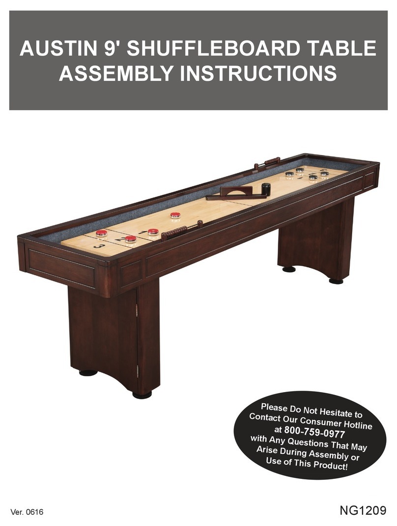 Carmelli AUSTIN 9' SHUFFLEBOARD TABLE Manuel utilisateur