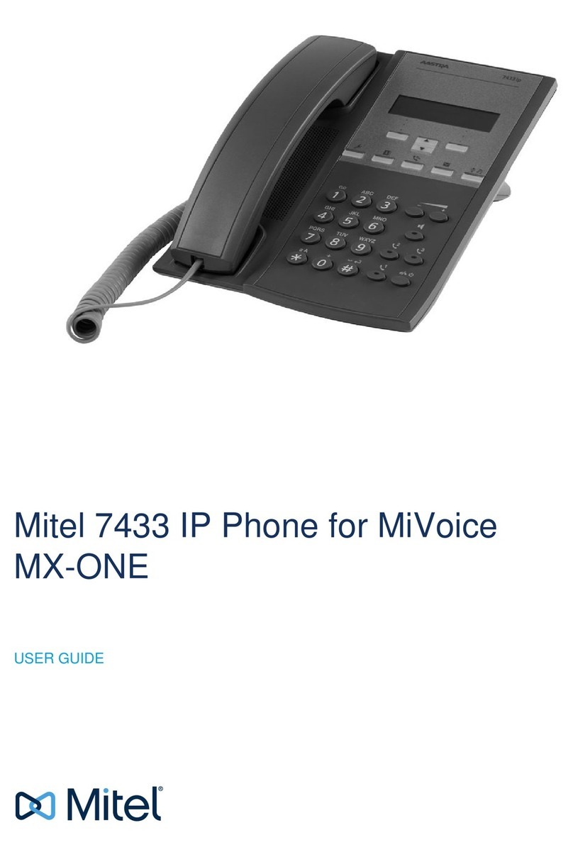 Mitel 7433 Manuel utilisateur Mitel 7433 Manuel utilisateur