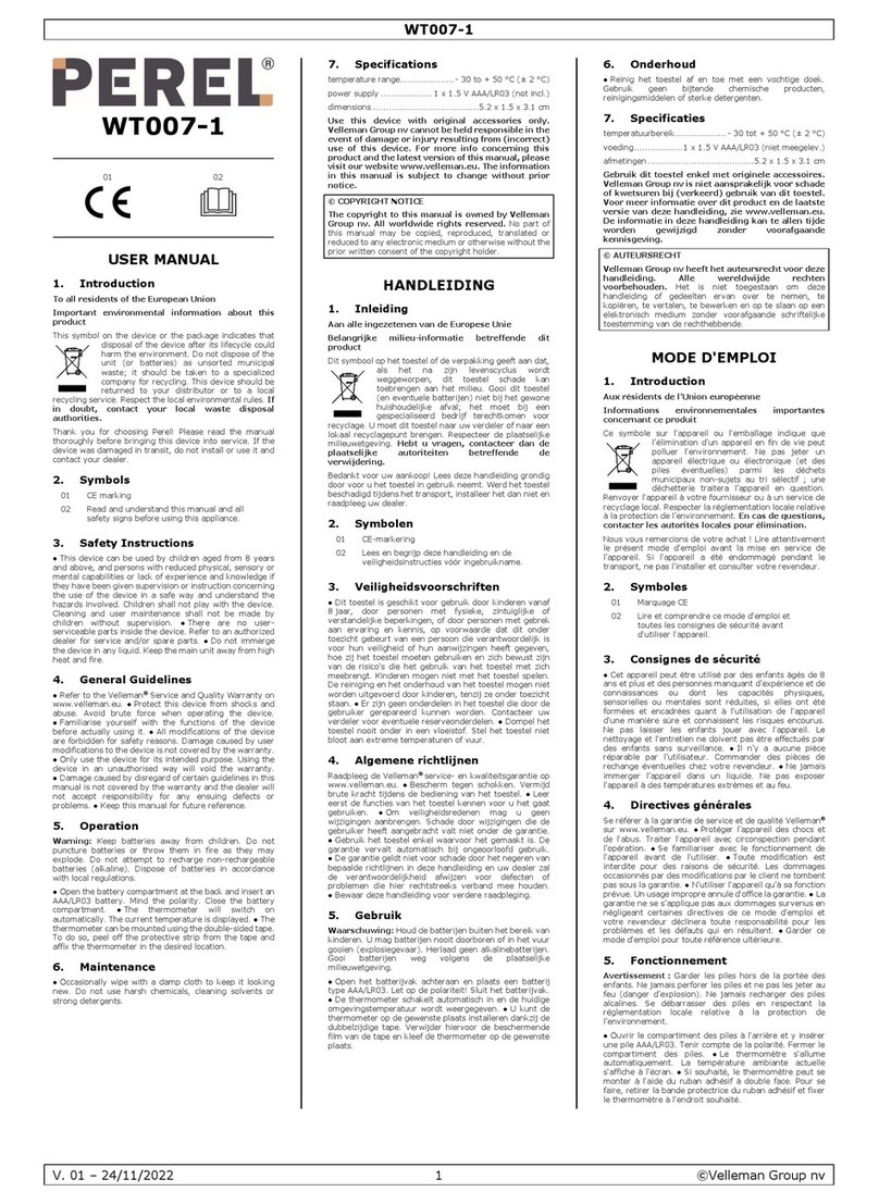 Perel WT007-1 Manuel utilisateur
