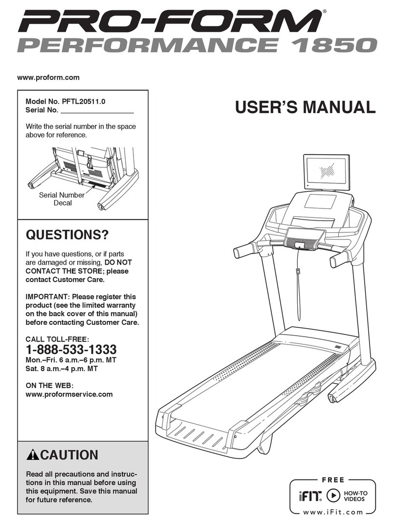 Pro-Form PERFORMANCE 1850 Manuel utilisateur