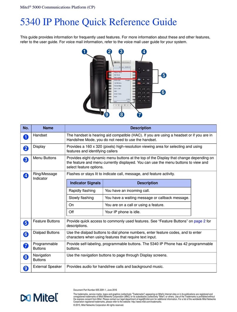 Mitel OfficeConnect 5340 Manuel utilisateur