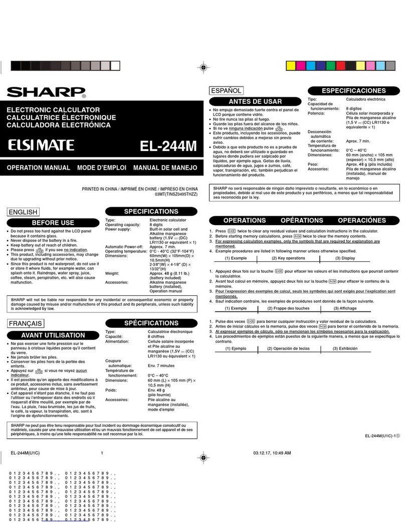 Sharp ELSI MATE EL-244M Manuel utilisateur