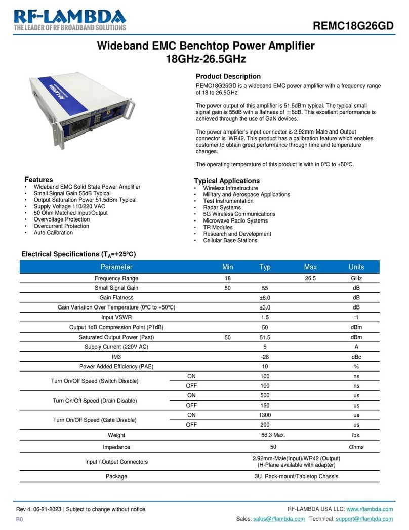 RF-Lambda REMC18G26GD Manuel utilisateur RF-Lambda REMC18G26GD Manuel utilisateur