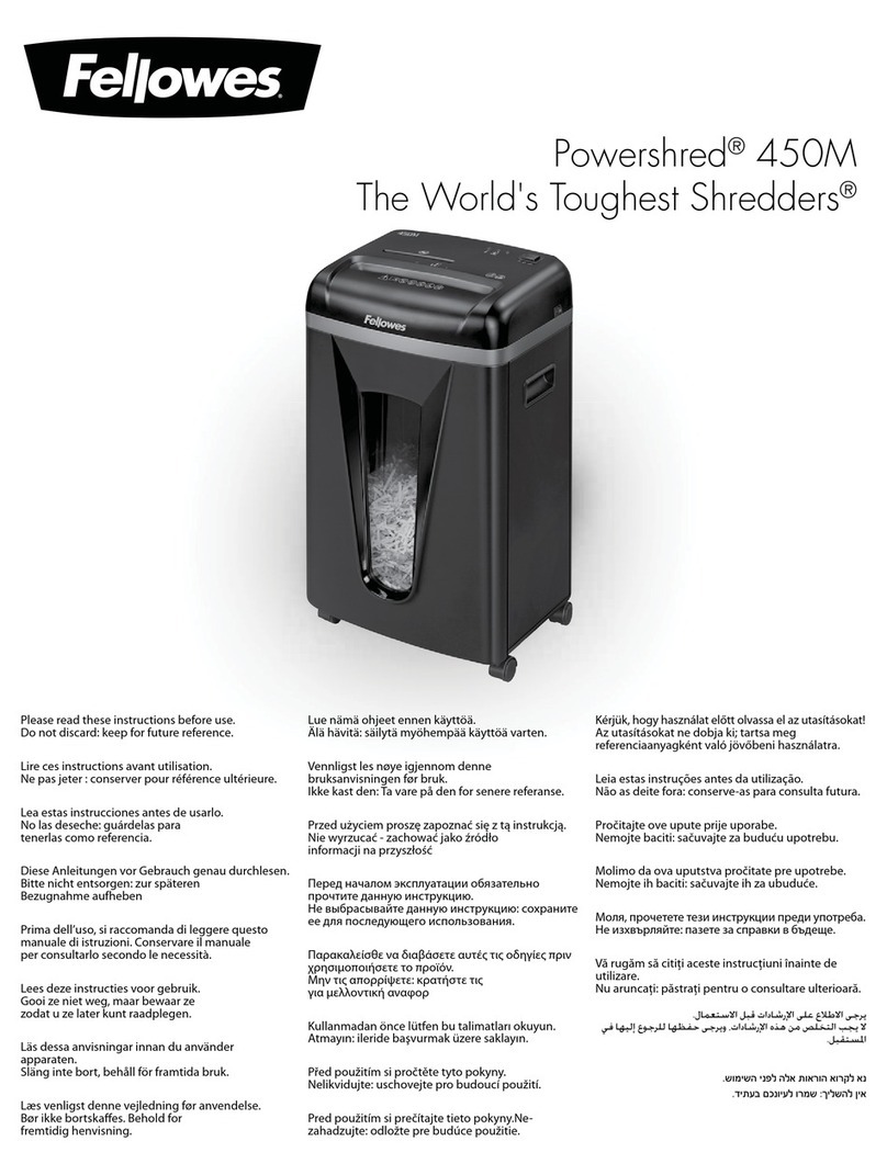 Fellowes POWERSHRED 2127M Manuel utilisateur