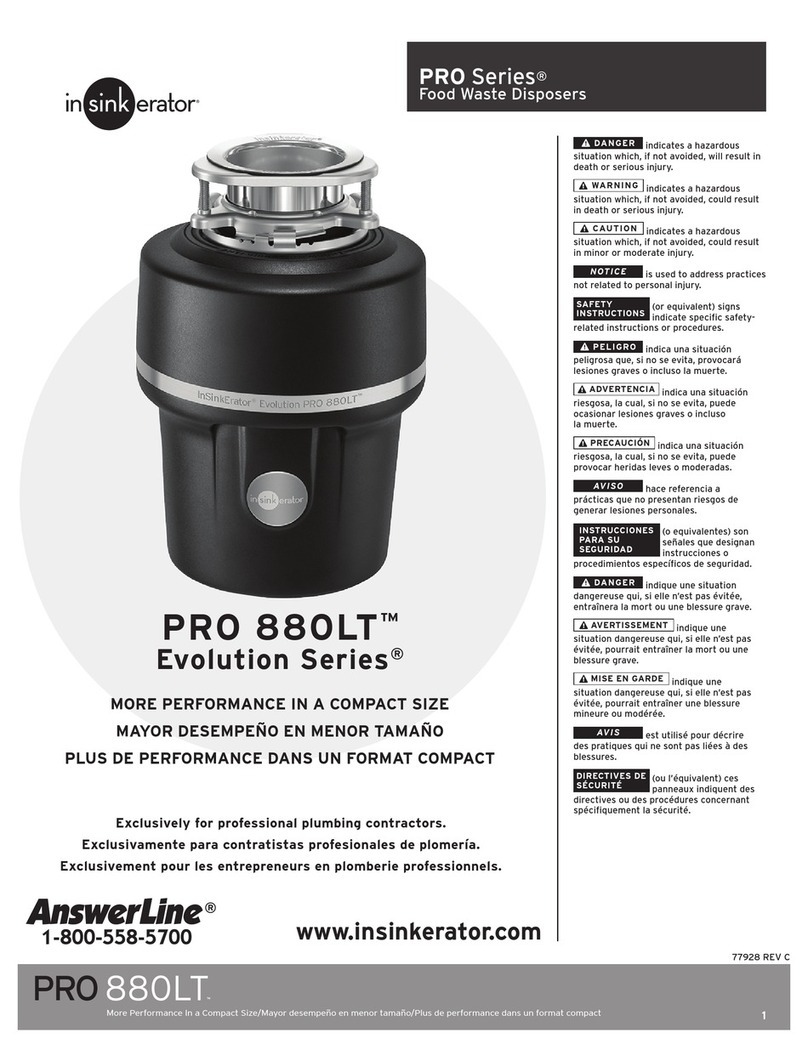 InSinkErator Evolution PRO 880LT Manuel utilisateur