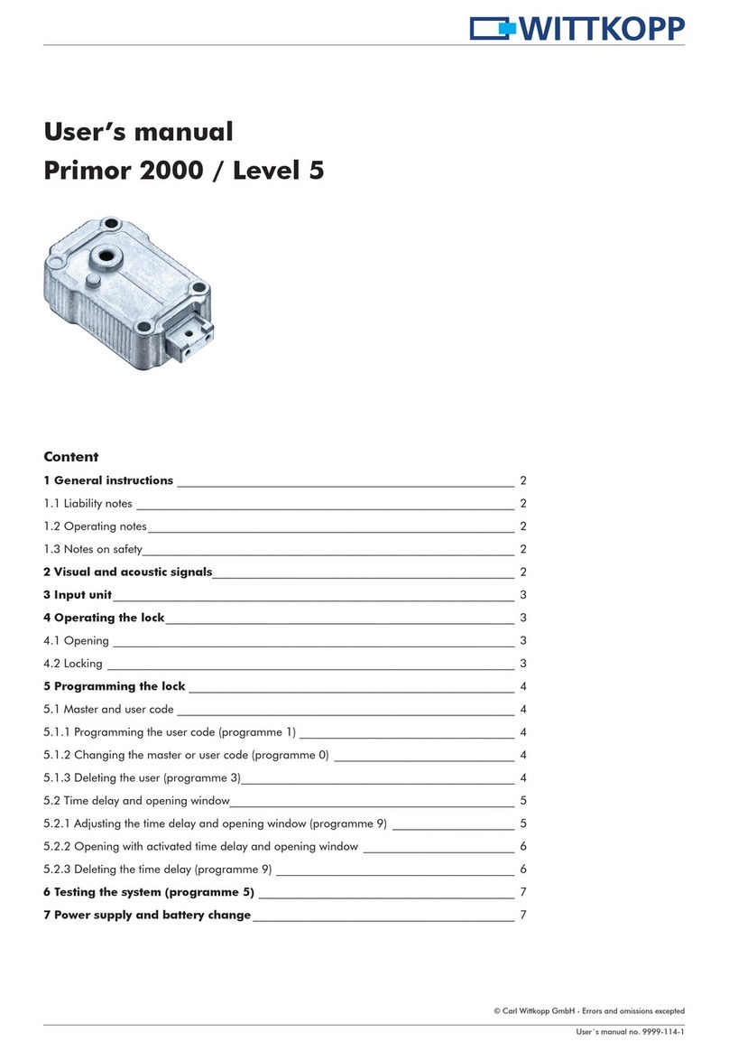 Wittkopp Primor 2000 Manuel utilisateur Wittkopp Primor 2000 Manuel utilisateur