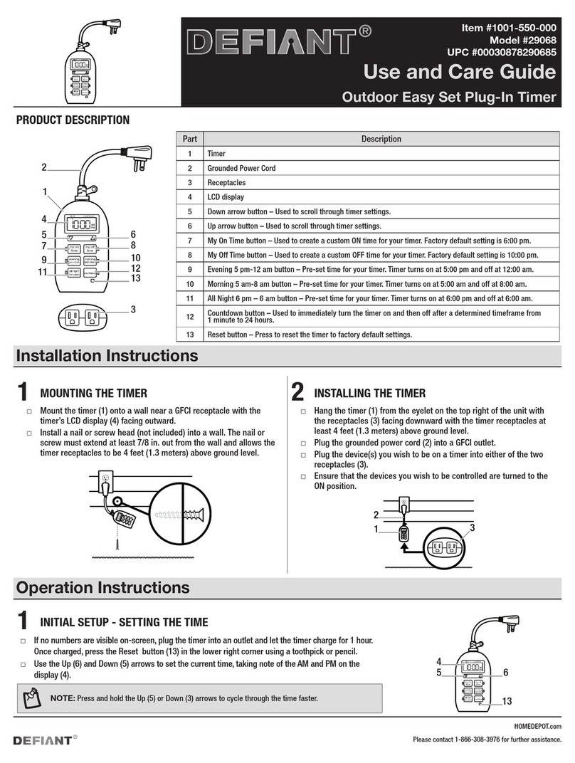 Defiant 29068 Manuel utilisateur