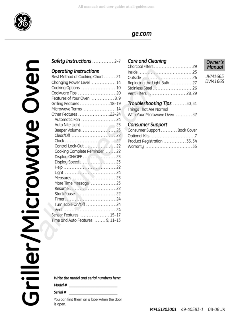 GE JMV1665 Manuel utilisateur GE JMV1665 Manuel utilisateur