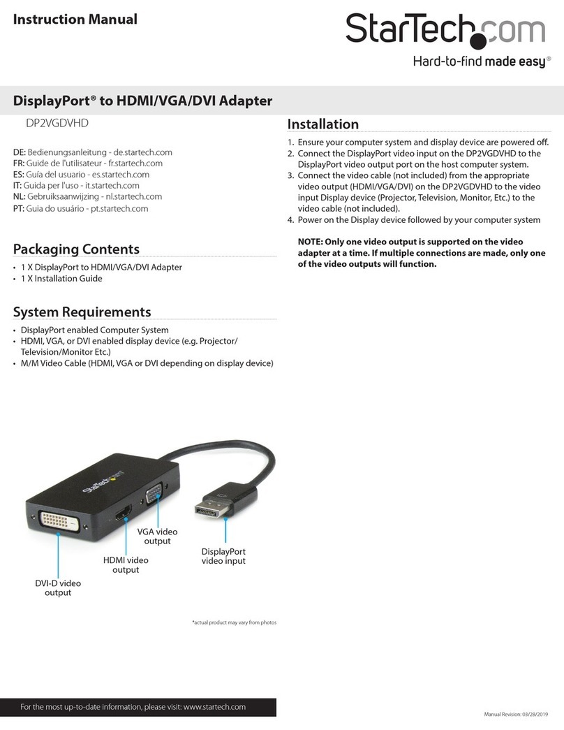 StarTech.com DP2VGDVHD Manuel utilisateur