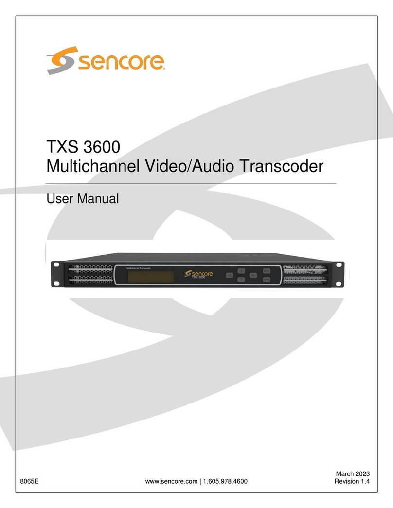 Sencore TXS 3600 Manuel utilisateur