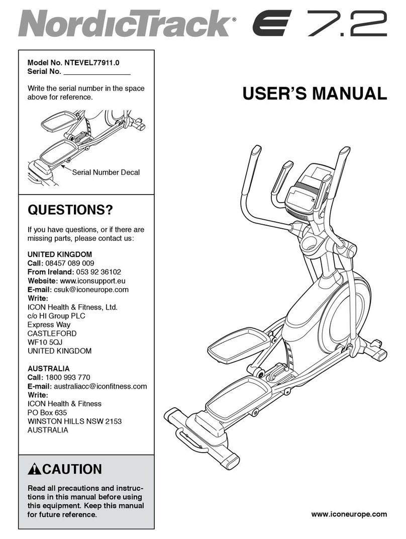 NordicTrack E 7.2 Manuel utilisateur NordicTrack E 7.2 Manuel utilisateur