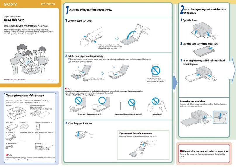 Sony DPP-FP85 Feuille d'instructions