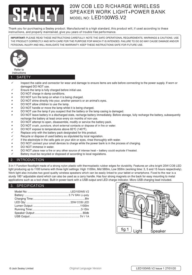 Sealey LED100WS.V2 Manuel utilisateur Sealey LED100WS.V2 Manuel utilisateur