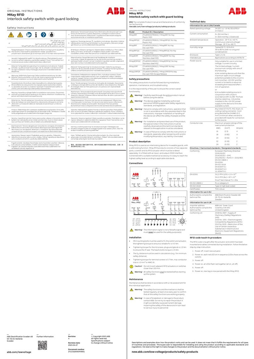 ABB MKey9RF Manuel utilisateur