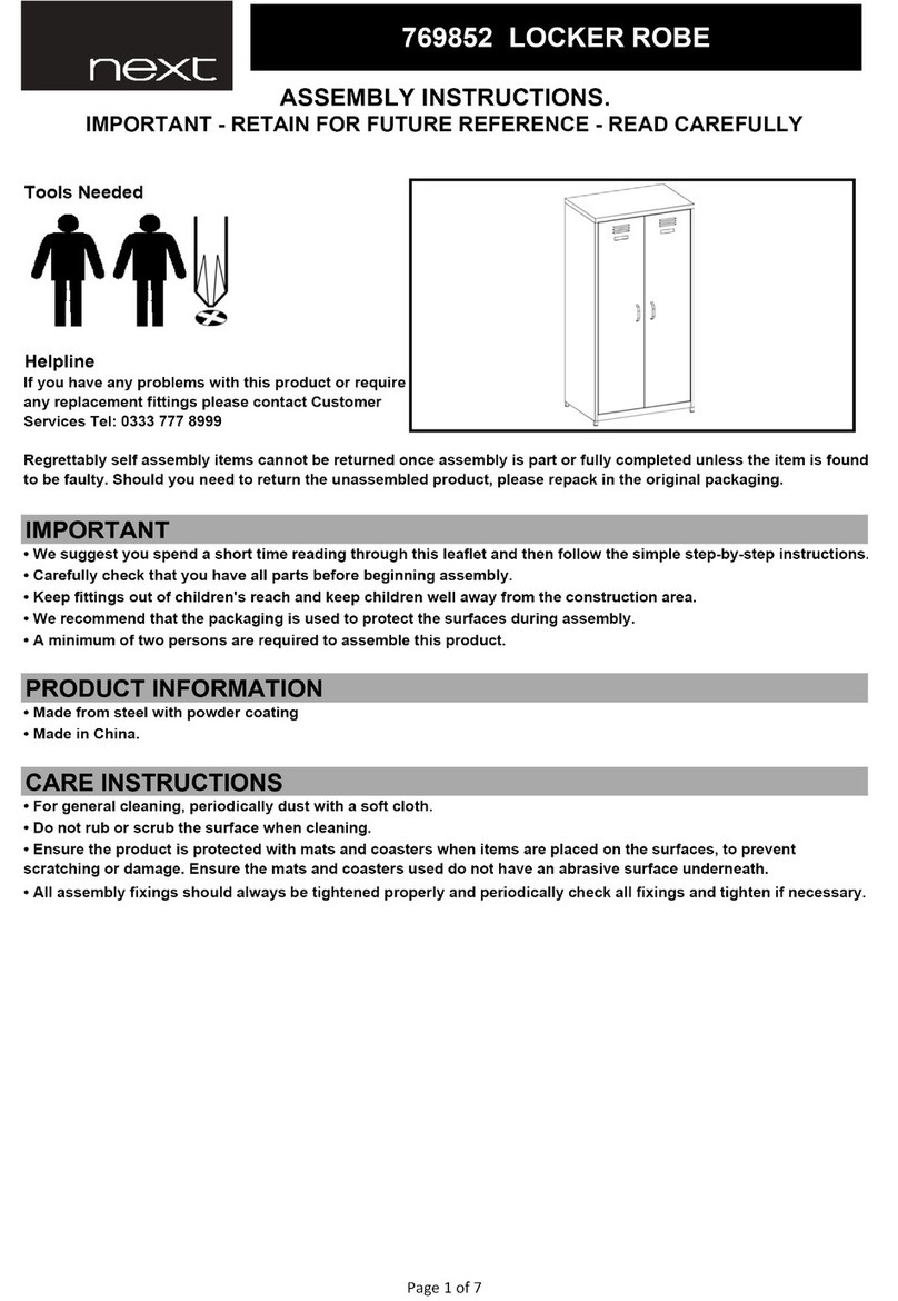 Next LOCKER ROBE 769852 Manuel utilisateur