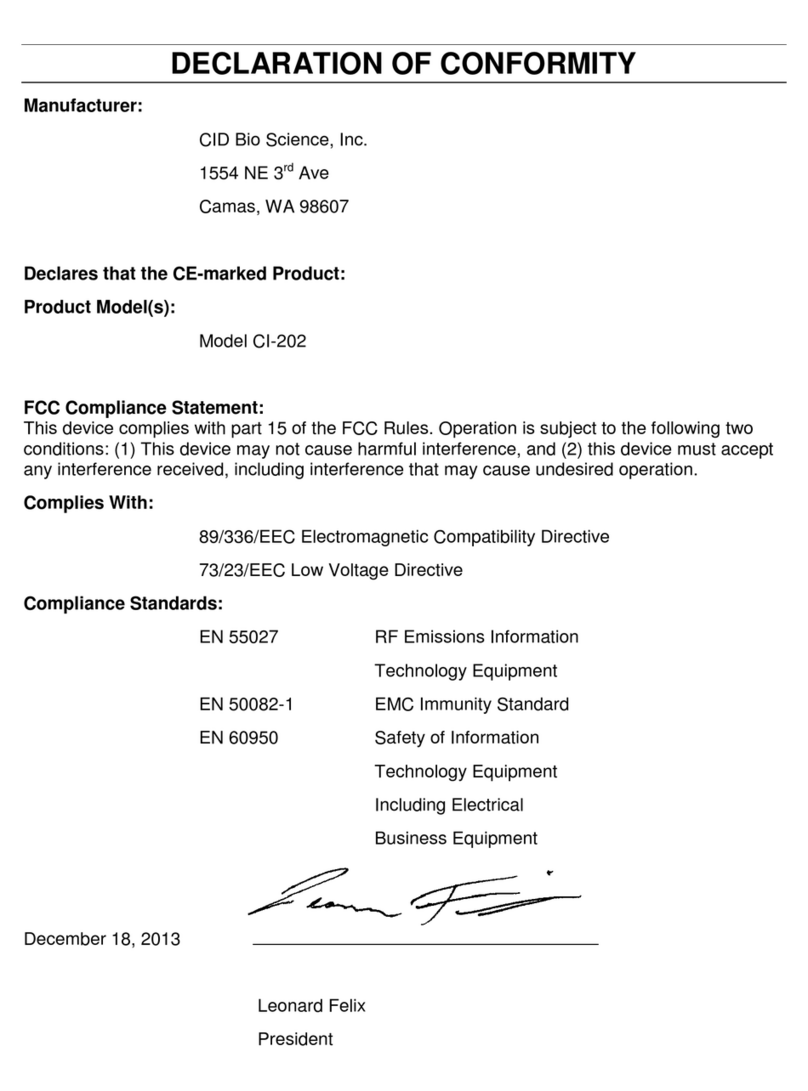 CID Bio-Science CI-202 Manuel utilisateur