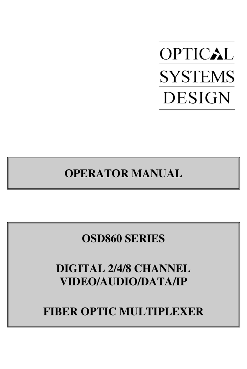 Optical Systems OSD860R Manuel utilisateur Optical Systems OSD860R Manuel utilisateur