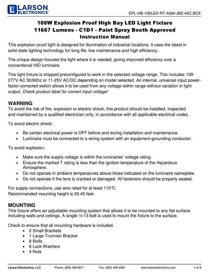 Larson Electronics EPL-HB-100LED-RT-ASM-JB2-40C-BCE Manuel utilisateur