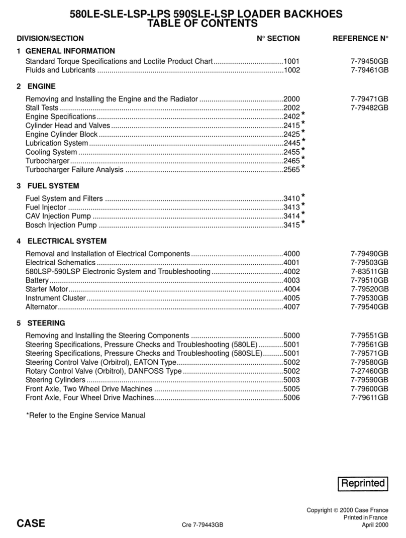 Case 580LE Manuel utilisateur Case 580LE Manuel utilisateur
