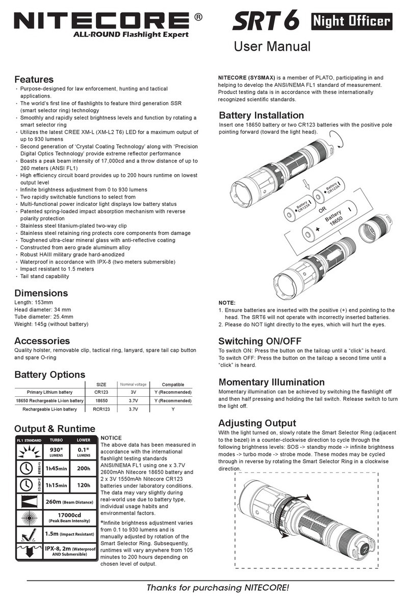 Nitecore SRT6 Manuel utilisateur