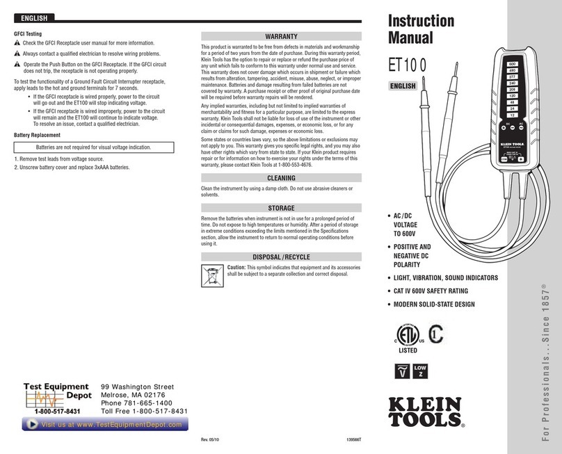 Klein Tools ET100 Manuel utilisateur