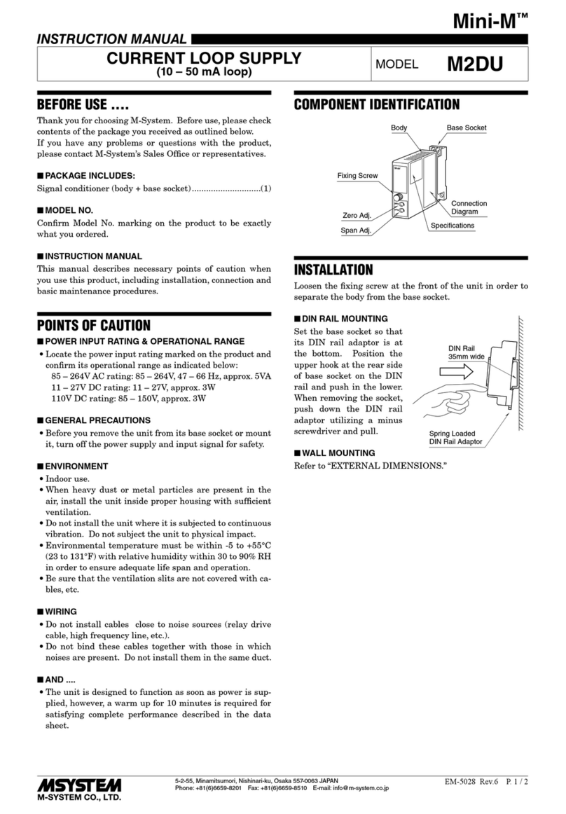 M-system Mini-M M2DU Manuel utilisateur