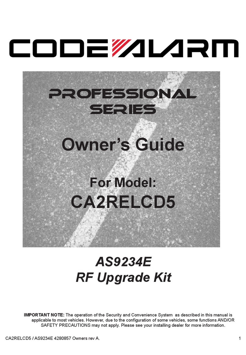 Code Alarm PROFESSIONAL CA2RELCD5 Manuel utilisateur