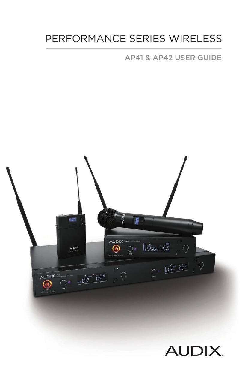 Audix PERFORMANCE Series Manuel utilisateur Audix PERFORMANCE Series Manuel utilisateur
