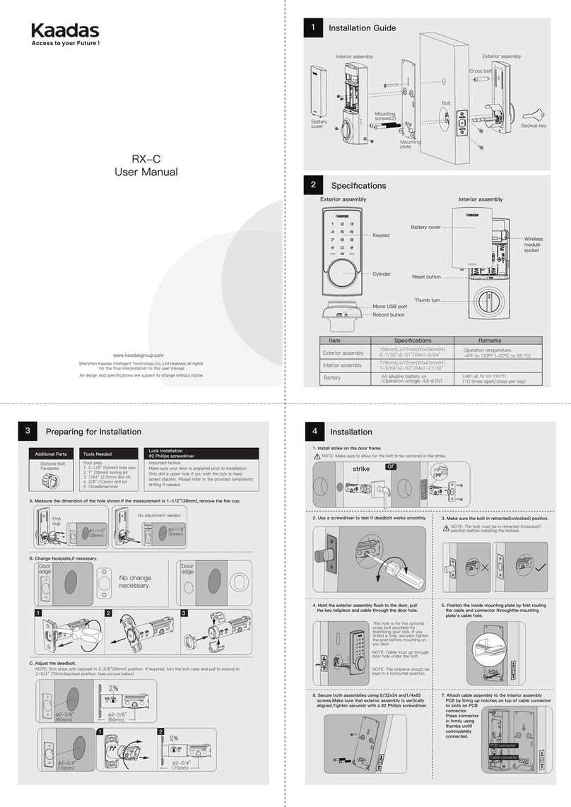 Kaadas RX-C Manuel utilisateur