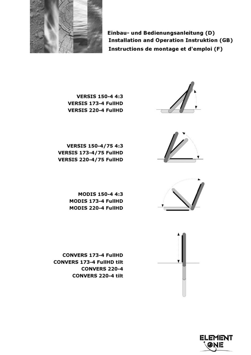 Element One VERSIS 150-4 Manuel utilisateur Element One VERSIS 150-4 Manuel utilisateur