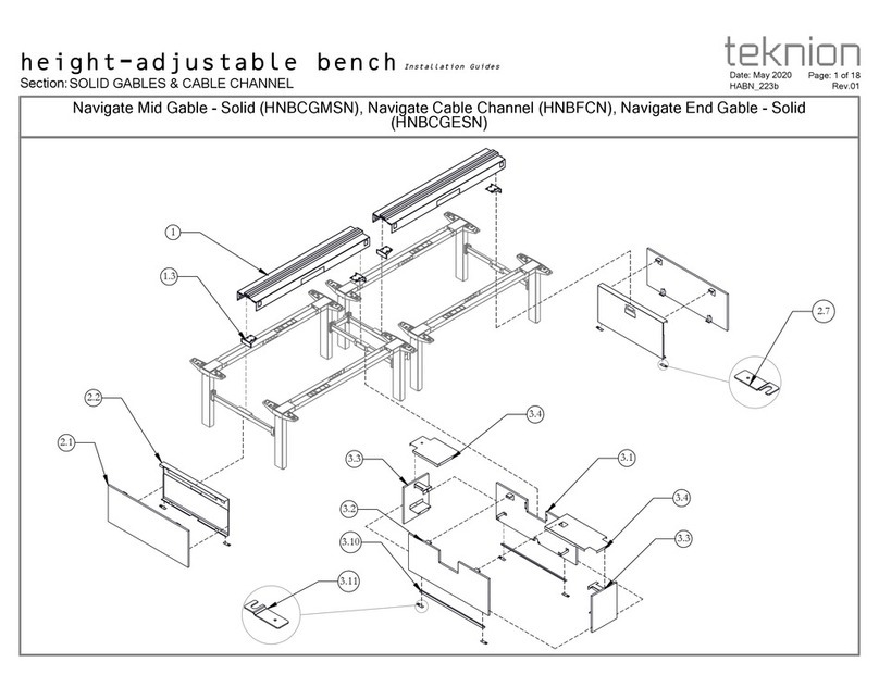 Teknion Navigate Mid Gable-Solid Instructions d'utilisation et d'entretien