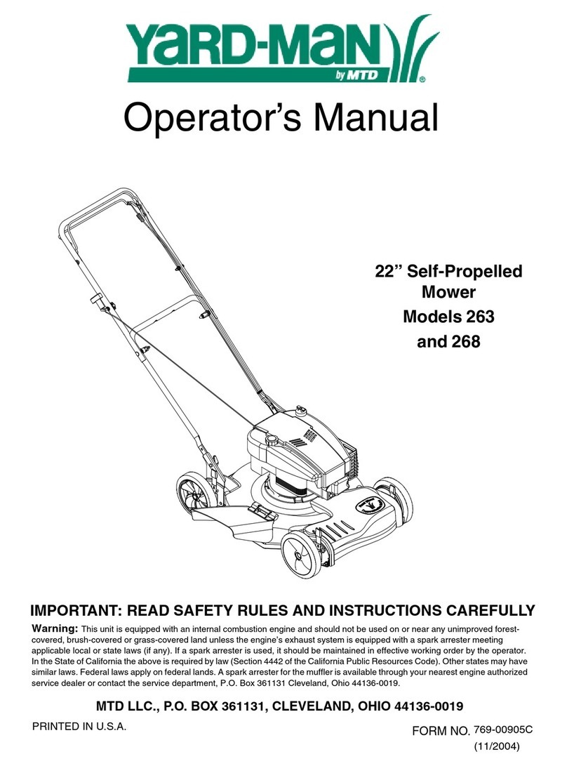 MTD YARD-MAN 263 Manuel utilisateur MTD YARD-MAN 263 Manuel utilisateur
