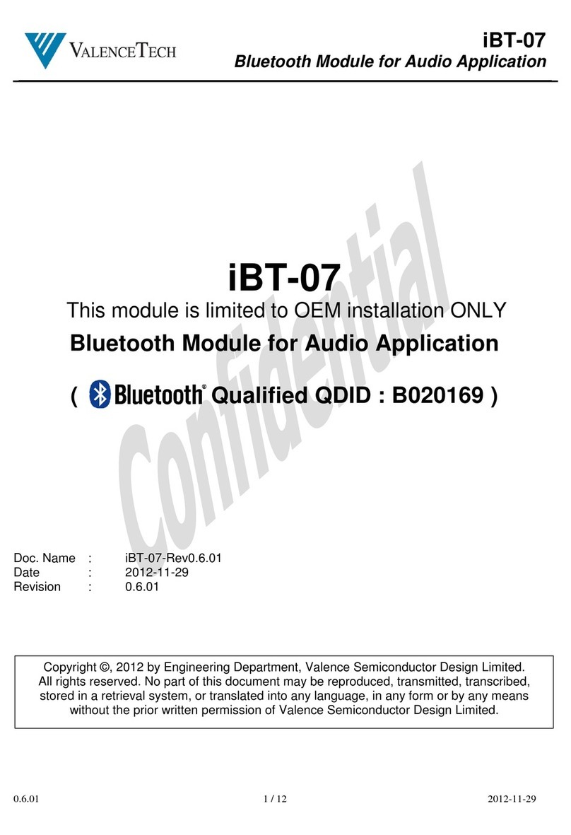 Valence Tech iBT-07 Manuel utilisateur