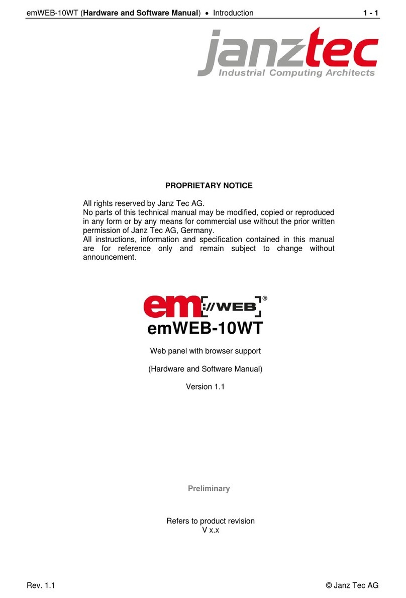 Janz Tec emWEB-10WT Instructions de montage