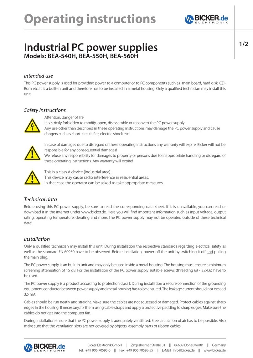 Bicker BEA-540H Manuel utilisateur